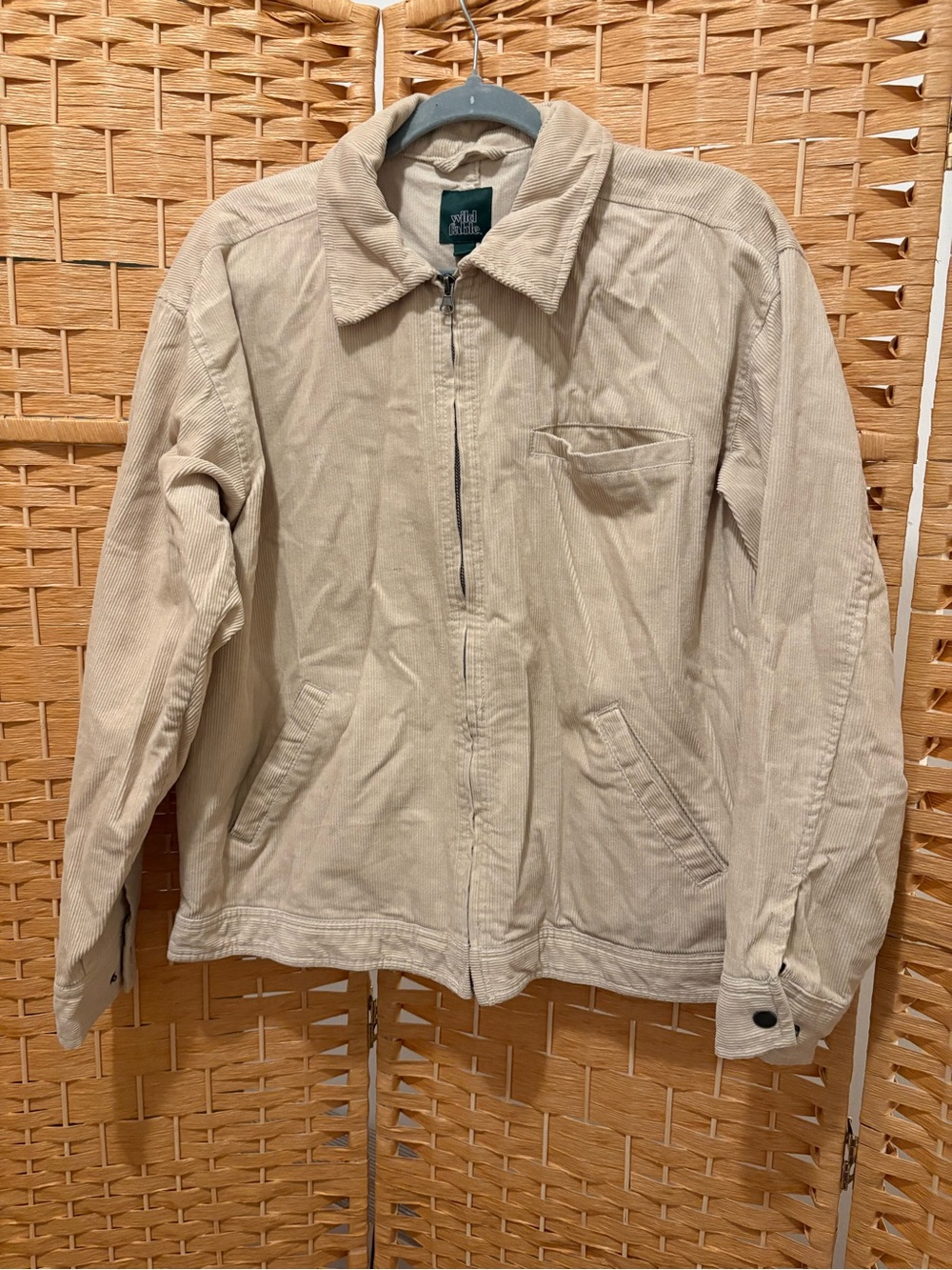 Women’s Beige Corduroy Zip Jacket